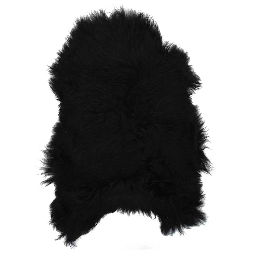 Vidaxl stoelhoes ijslander schapenleer 70x110 cm zwart