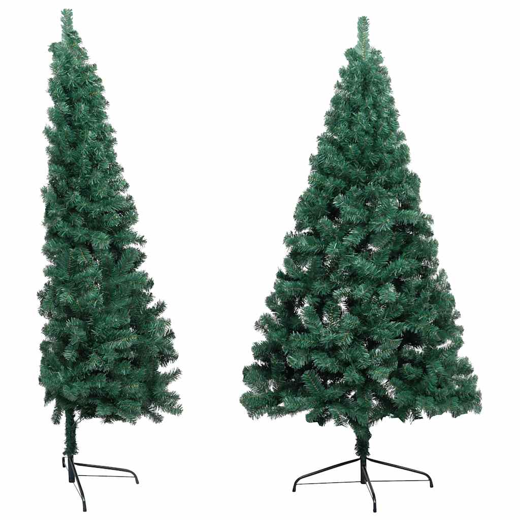 Vidaxl kunstkerstboom met verlichting en kerstballen half 240 cm groen