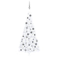 Vidaxl kunstkerstboom met verlichting en kerstballen half 240 cm wit