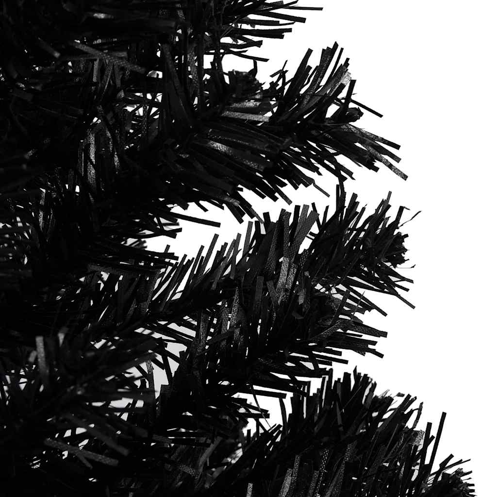 Vidaxl kunstkerstboom met verlichting en kerstballen 180 cm pvc zwart