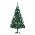 Vidaxl kunstkerstboom met verlichting en kerstballen 180 cm pvc groen