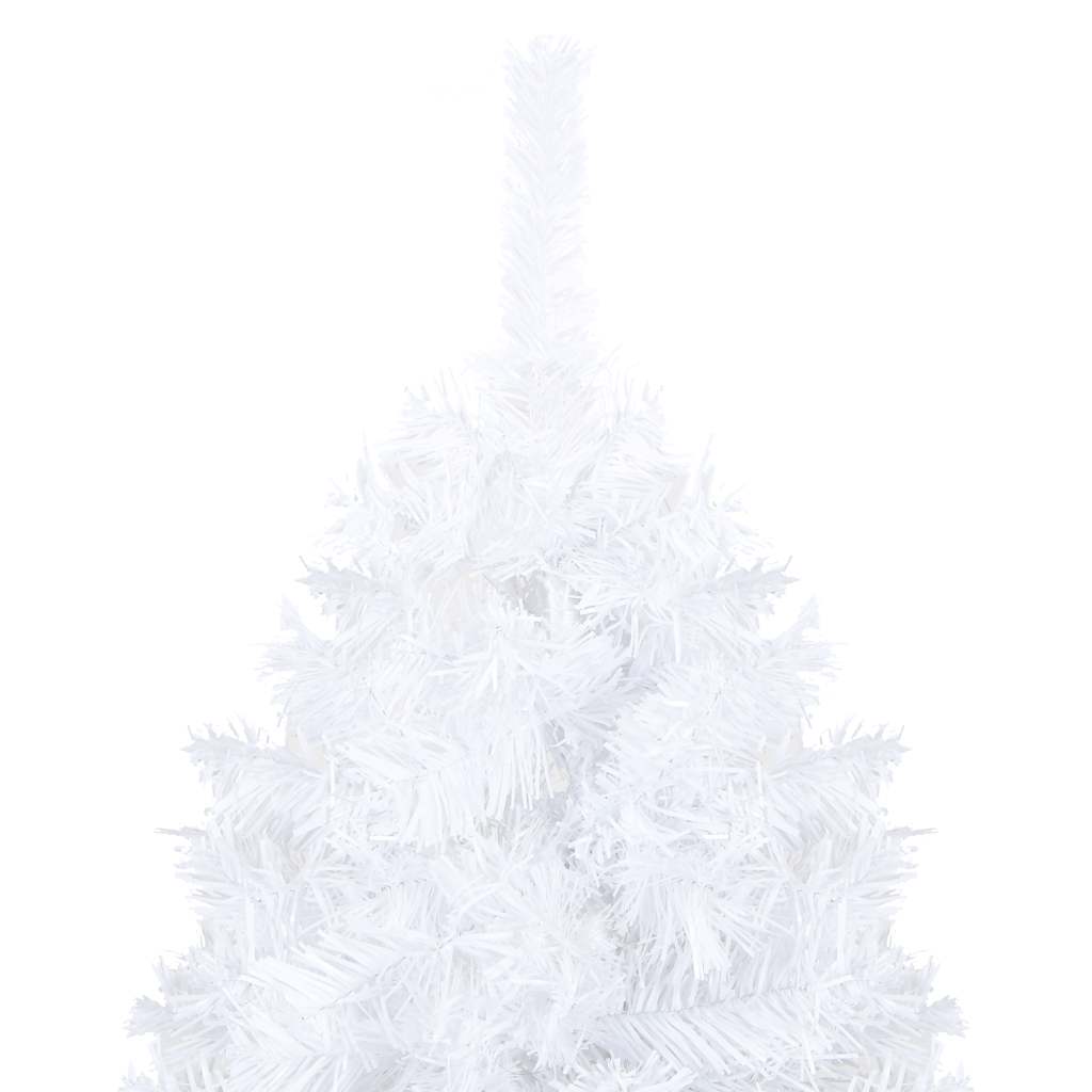 Vidaxl kunstkerstboom met verlichting en kerstballen 150 cm pvc wit