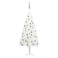 Vidaxl kunstkerstboom met verlichting en kerstballen 120 cm wit