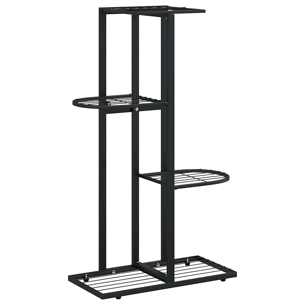 Vidaxl bloemenstandaard met 4 lagen 43x22x76 cm metaal zwart