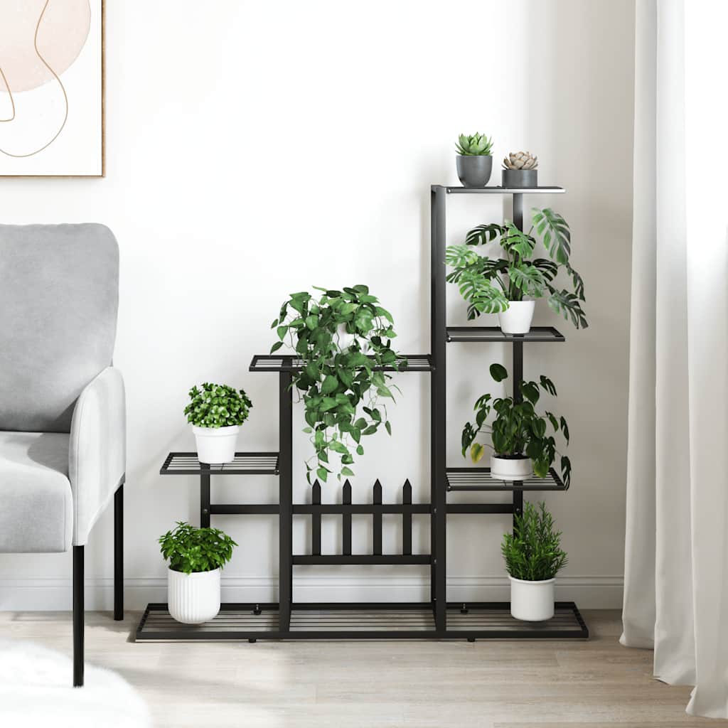 Vidaxl bloemenstandaard 94,5x25x88 cm metaal zwart