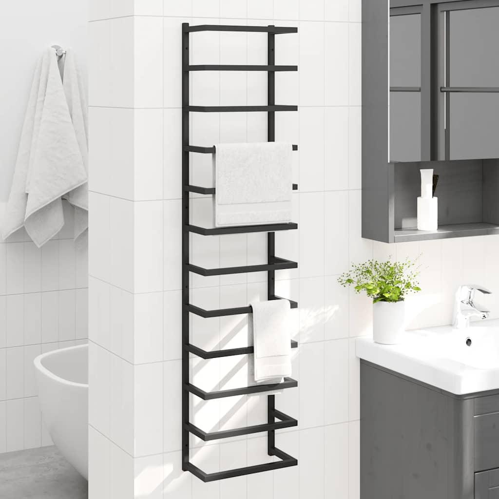 Vidaxl handdoekenrek 24x12x96 cm staal zwart
