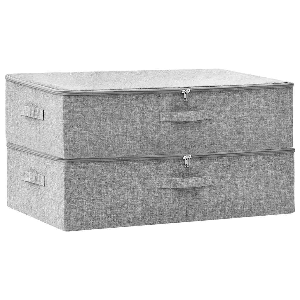 VidaXL Aufbewahrungsboxen, 2 Stück, 70 x 40 x 18 cm, Stoff, grau
