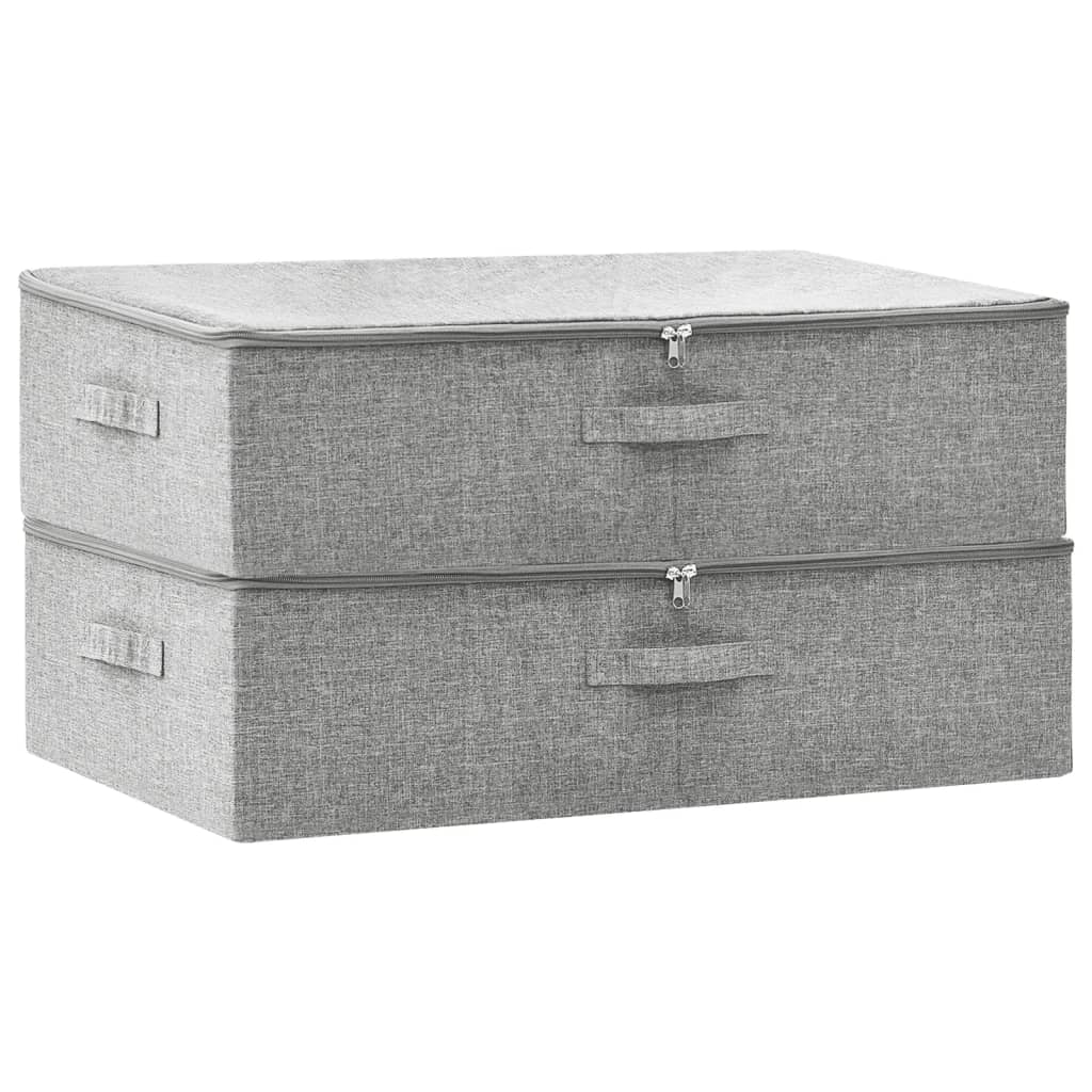 VidaXL Aufbewahrungsboxen, 2 Stück, 70 x 40 x 18 cm, Stoff, grau