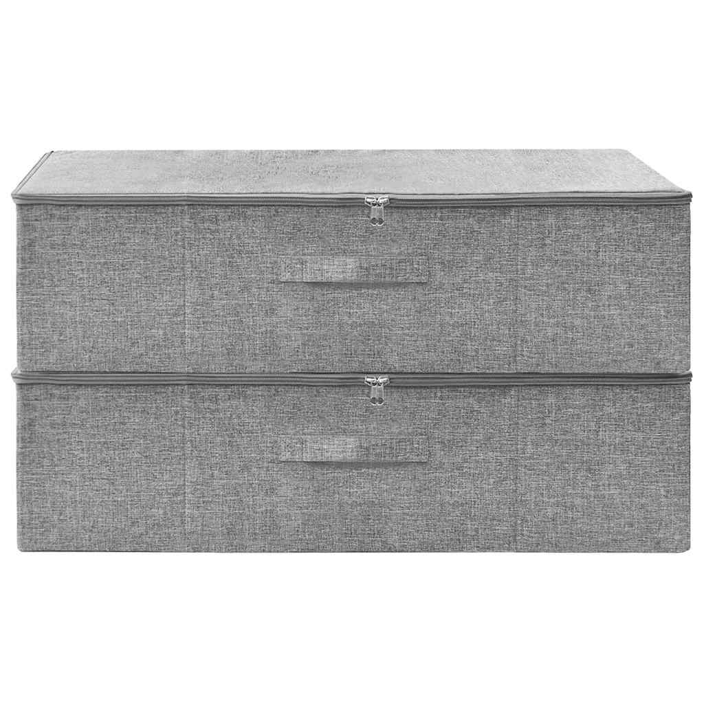 VidaXL Aufbewahrungsboxen, 2 Stück, 70 x 40 x 18 cm, Stoff, grau