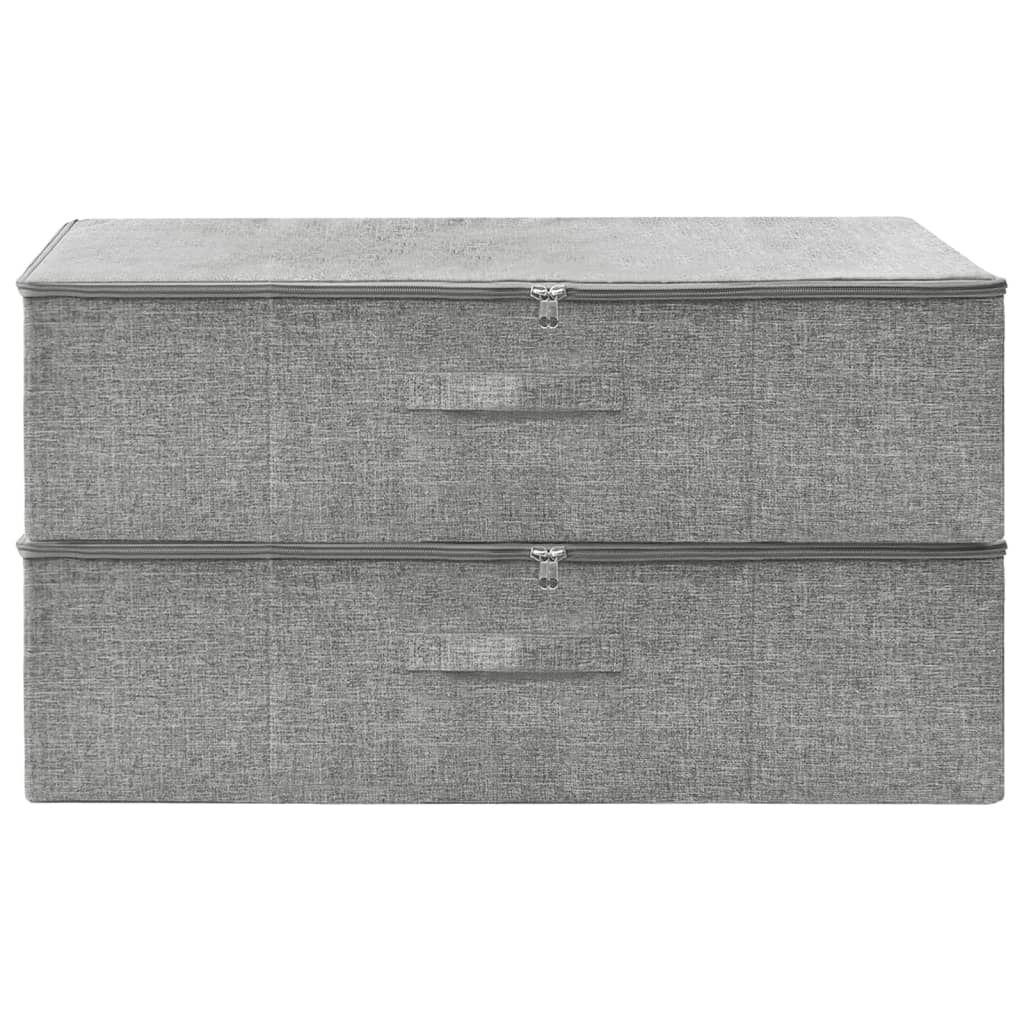 VidaXL Aufbewahrungsboxen, 2 Stück, 70 x 40 x 18 cm, Stoff, grau
