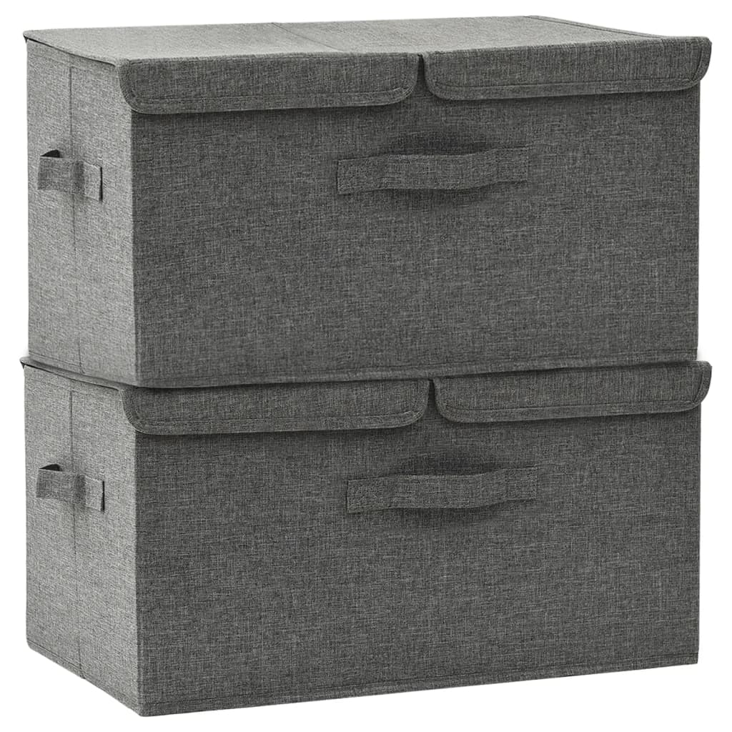 VidaXL Aufbewahrungsboxen, 2 Stück, 50 x 30 x 25 cm, Stoff, Anthrazit