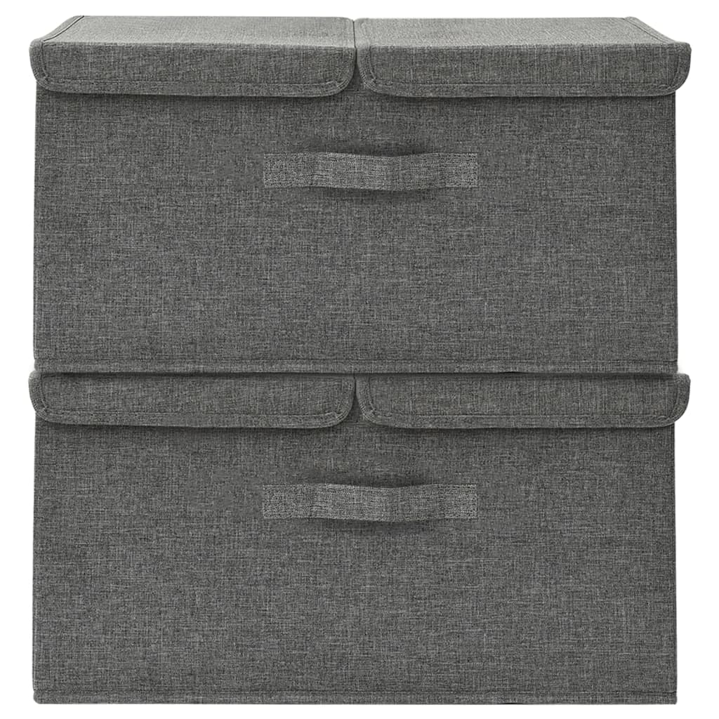 VidaXL Aufbewahrungsboxen, 2 Stück, 50 x 30 x 25 cm, Stoff, Anthrazit