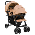 VIDAXL Zwillings Kinderwagen Tandem Stahl taupe