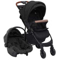 Vidaxl kinderwagen 3-in-1 staal antracietkleurig
