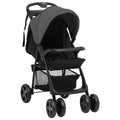 Vidaxl Kinderwagen 2-in-1 Stahl dunkelgrau und schwarz