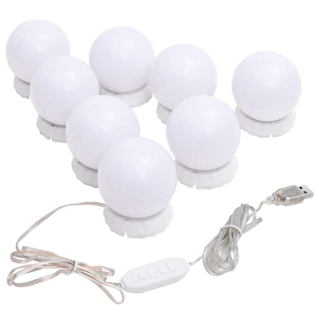 VidaXL Spiegelleuchte mit 8 LED-Lampen in Warmweiß und Kaltweiß