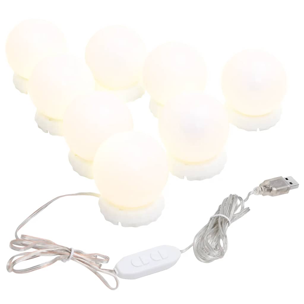 VidaXL Spiegelleuchte mit 8 LED-Lampen in Warmweiß und Kaltweiß