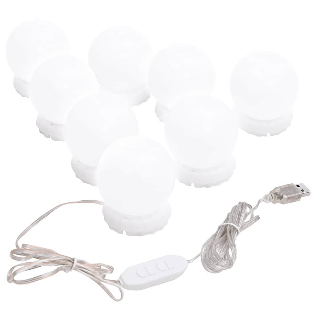 VidaXL Spiegelleuchte mit 8 LED-Lampen in Warmweiß und Kaltweiß