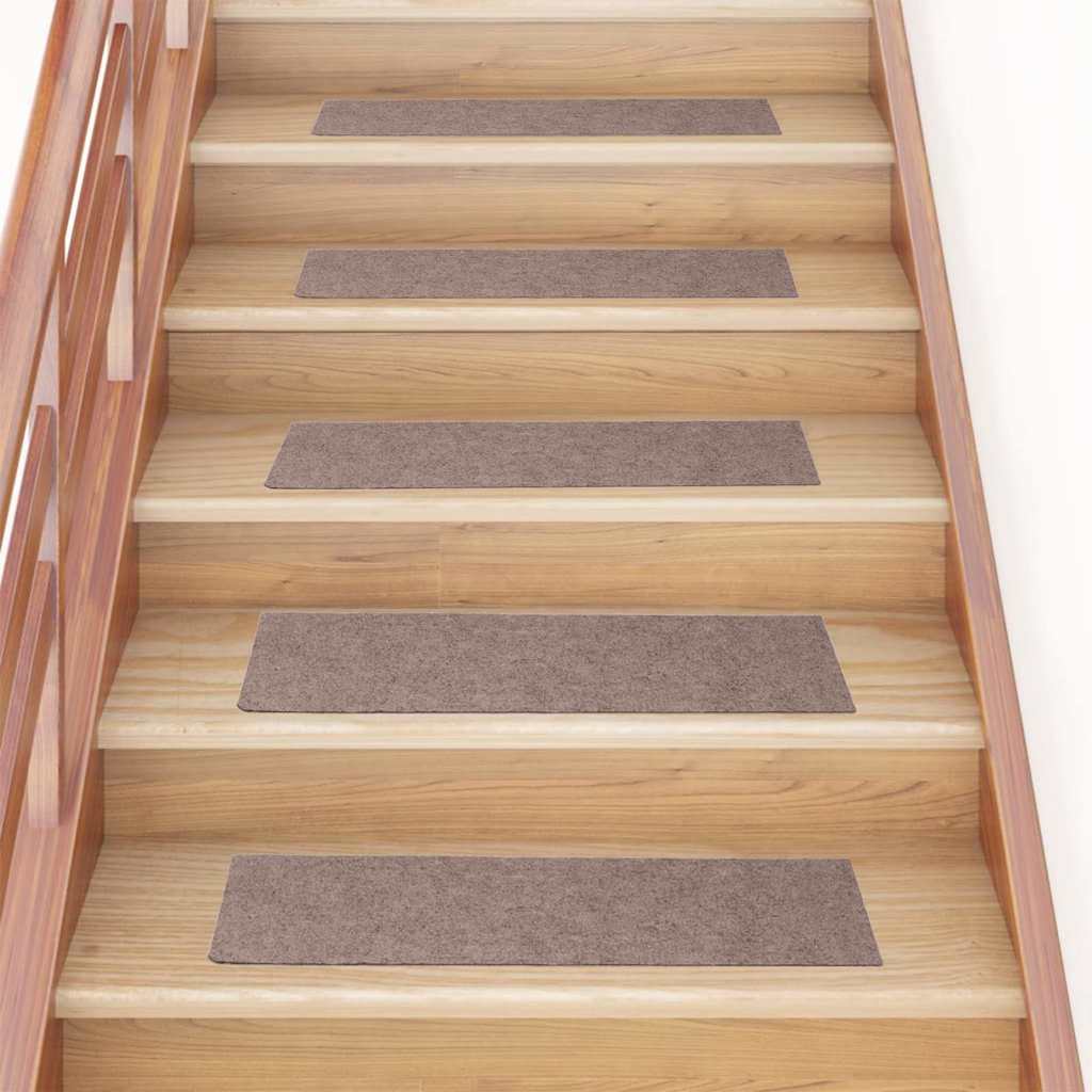 Vidaxl trapmatten zelfklevend 15 stuks 76x20 cm lichtbruin rechthoekig