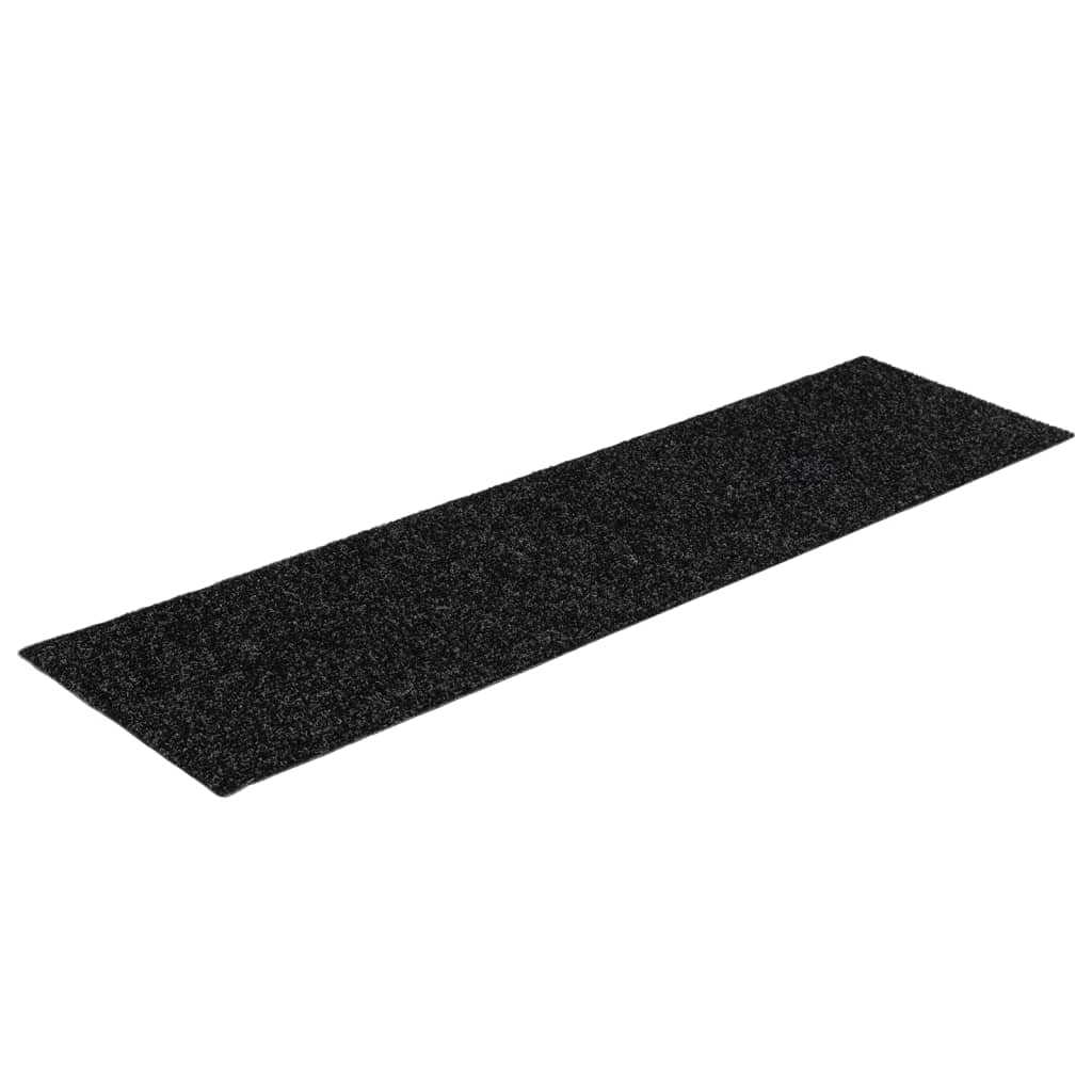 VidaXL 15 Treppenmatten, selbstklebend, rechteckig, 76 x 20 cm, schwarz