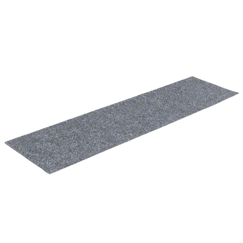 Vidaxl trapmatten zelfklevend 15 stuks 76x20 cm lichtgrijs rechthoekig
