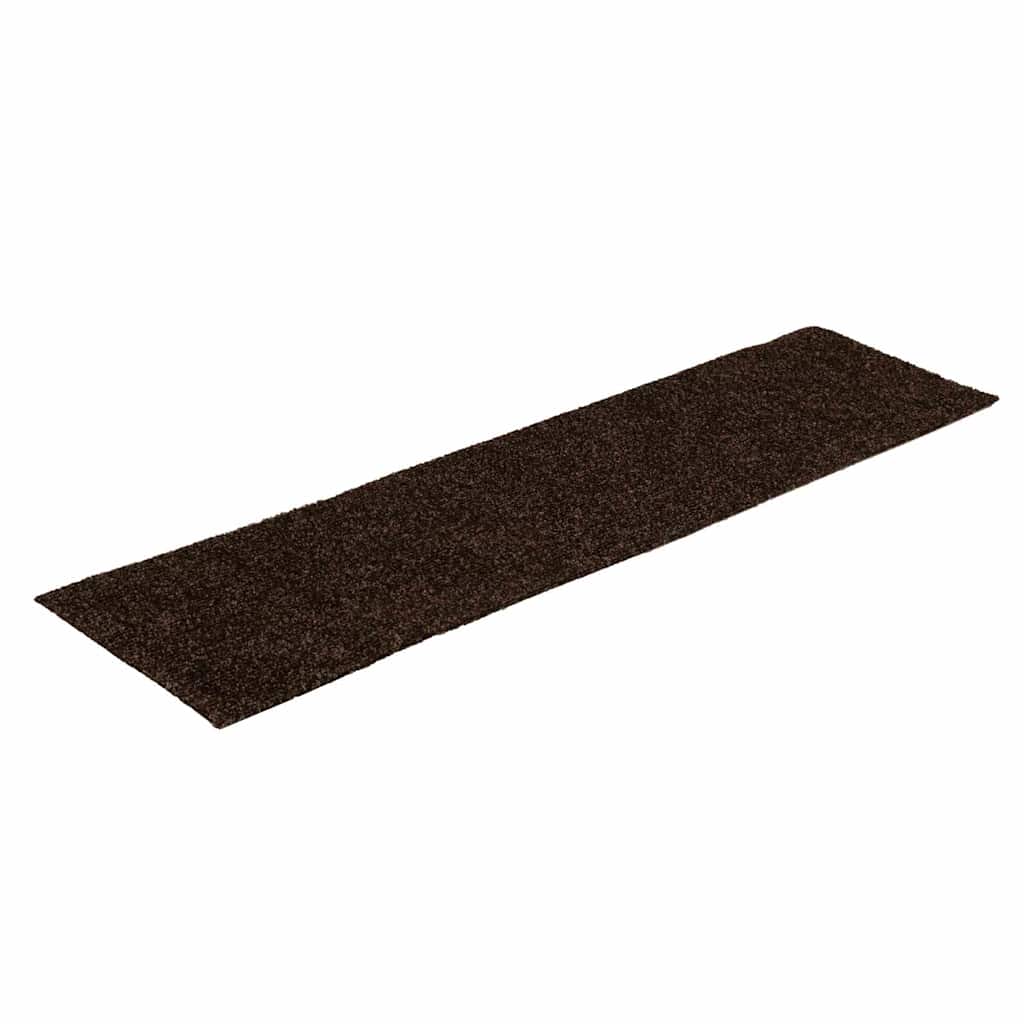 VidaXL 15 selbstklebende rechteckige Treppenmatten 76 x 20 cm Braun