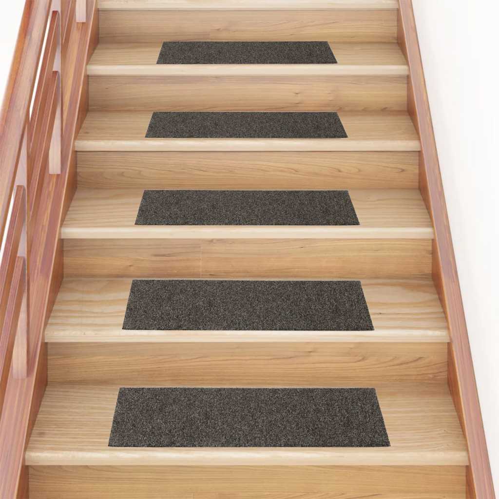 Vidaxl trapmatten zelfklevend 15 stuks 76x20 cm antraciet rechthoekig