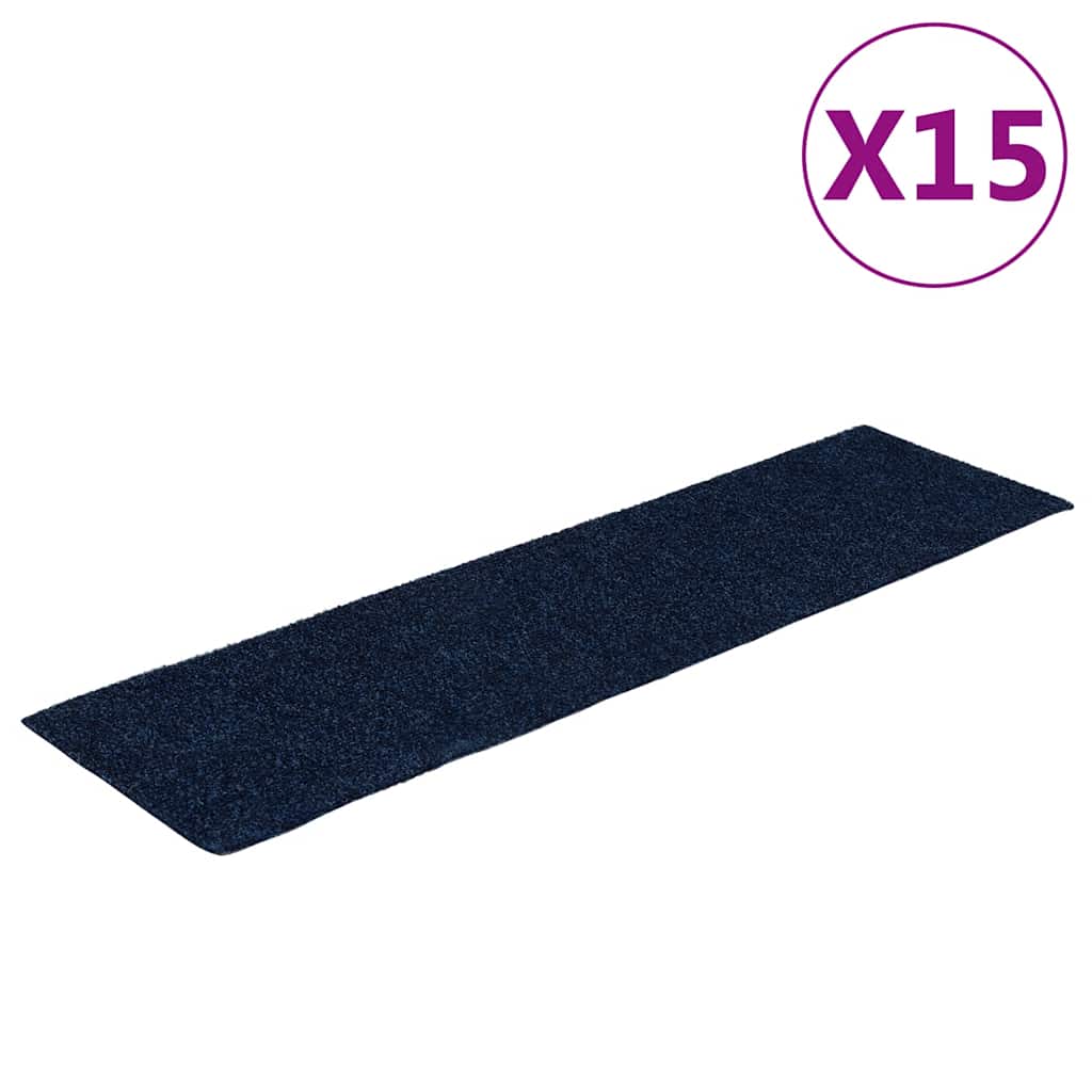 VidaXL 15 Stück Treppenmatten selbstklebend rechteckig 76x20 cm blau