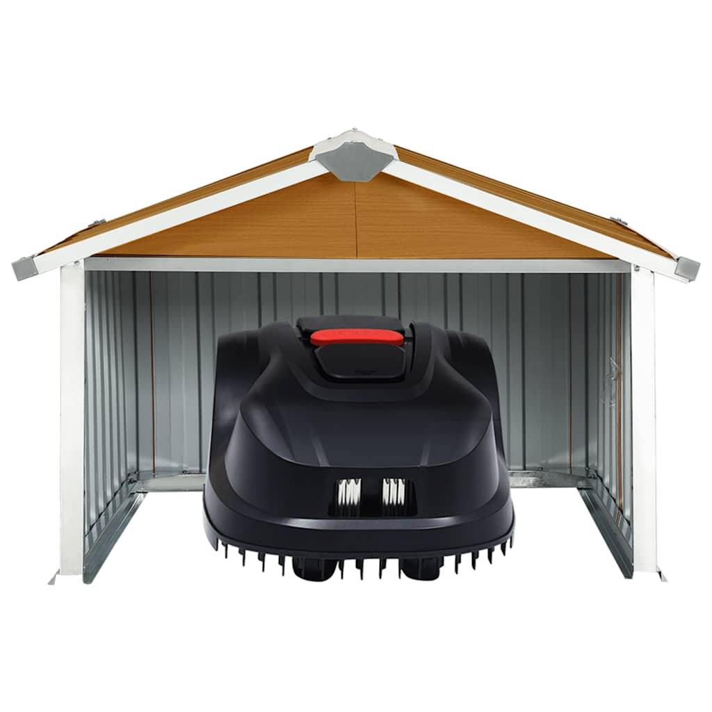 Vidaxl overkapping voor robotmaaier 92x97x63 cm staal bruin