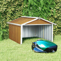 Vidaxl overkapping voor robotmaaier 92x97x63 cm staal bruin