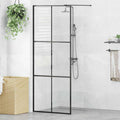 Vidaxl inloopdouchewand 80x195 cm esg-glas transparant en zwart