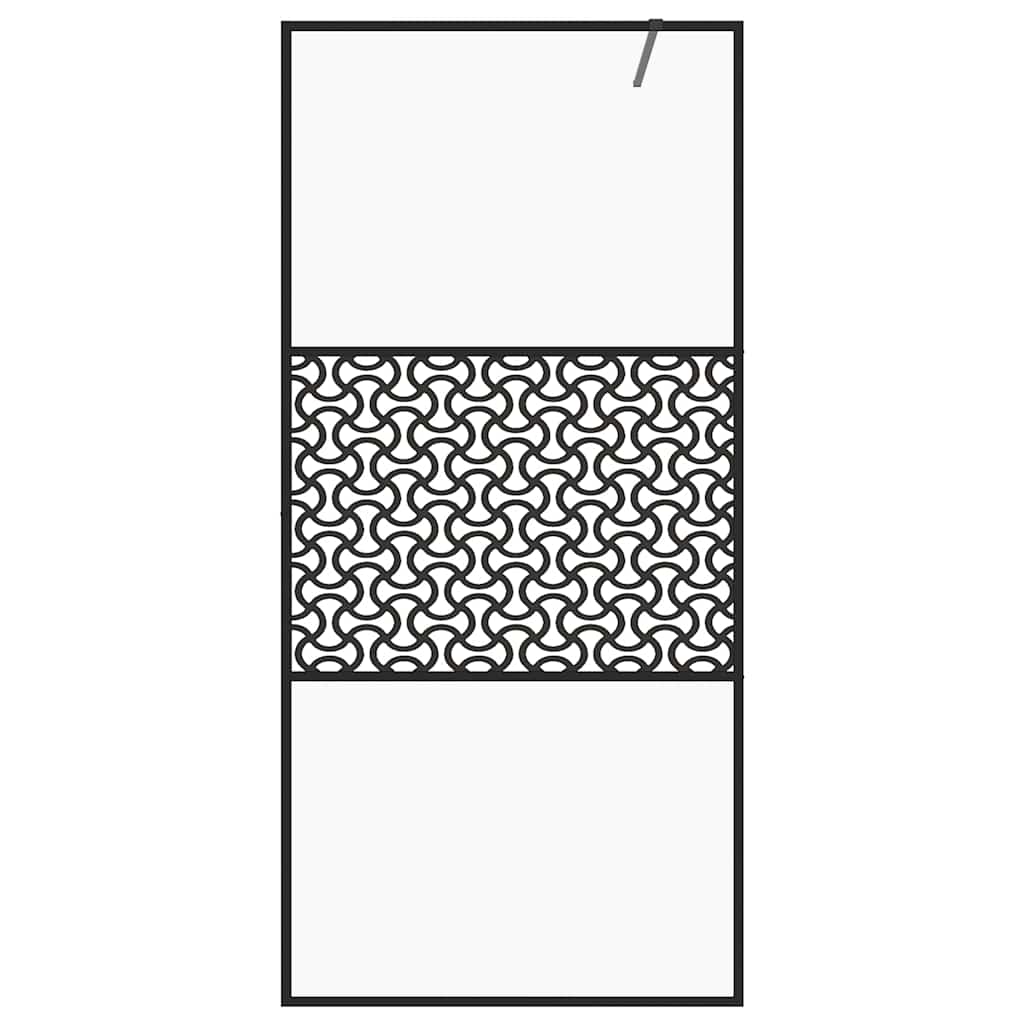 Vidaxl inloopdouchewand 90x195 cm esg-glas transparant en zwart