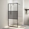 Vidaxl inloopdouchewand 100x195 cm esg-glas transparant en zwart