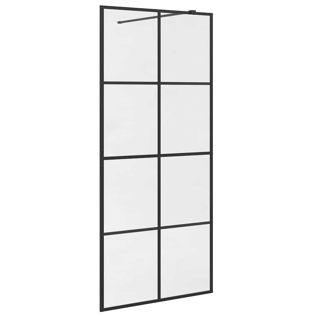 Vidaxl inloopdouchewand 90x195 cm esg-glas transparant en zwart