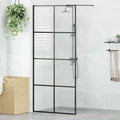 Vidaxl inloopdouchewand 90x195 cm esg-glas transparant en zwart