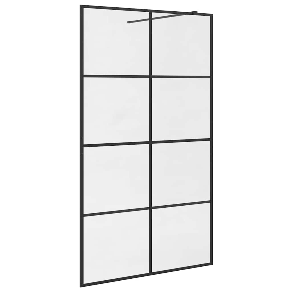 Vidaxl inloopdouchewand 115x195 cm esg-glas transparant en zwart