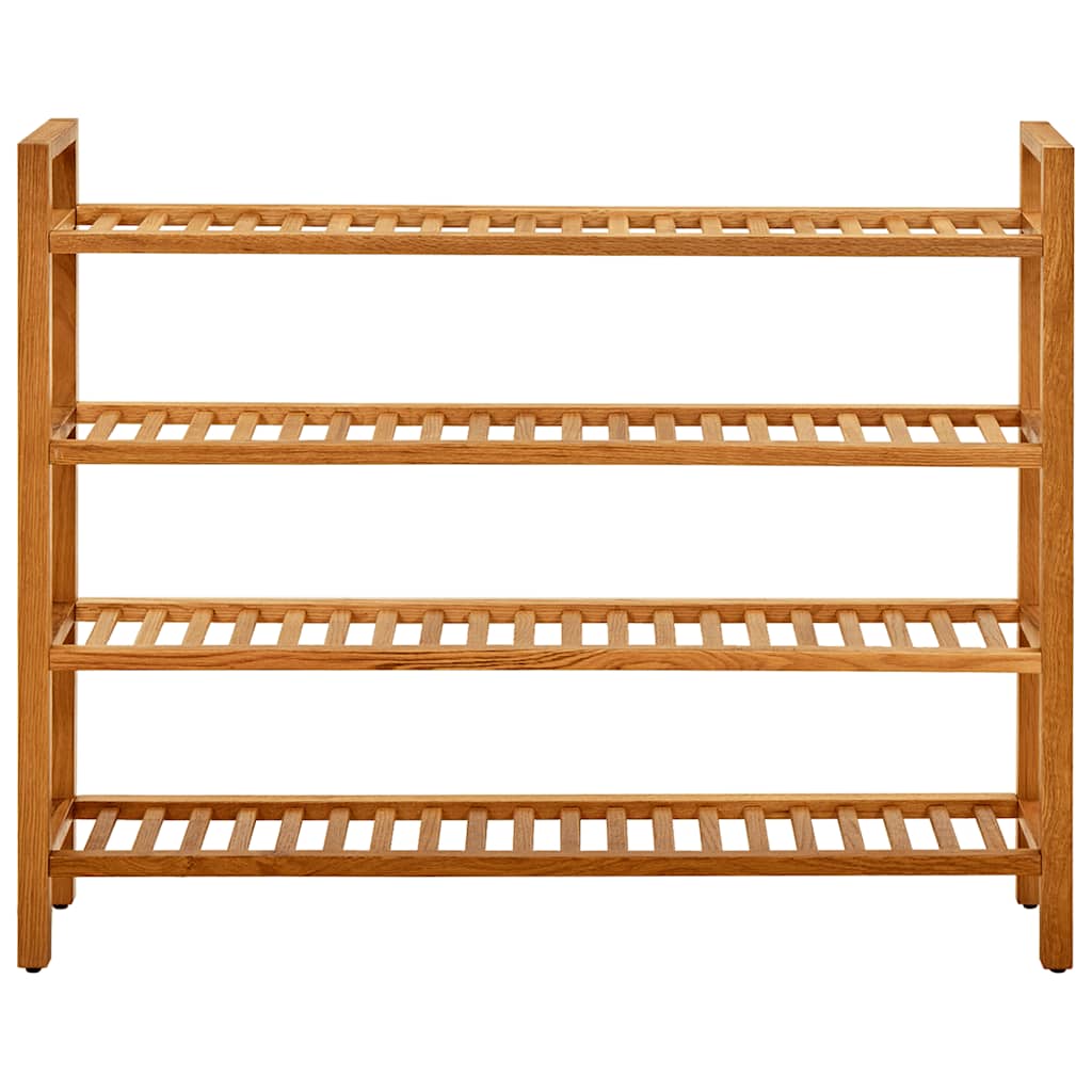 VidaXL -Schuhregal mit 4 Regalen 100x27x80 cm Massive Eiche