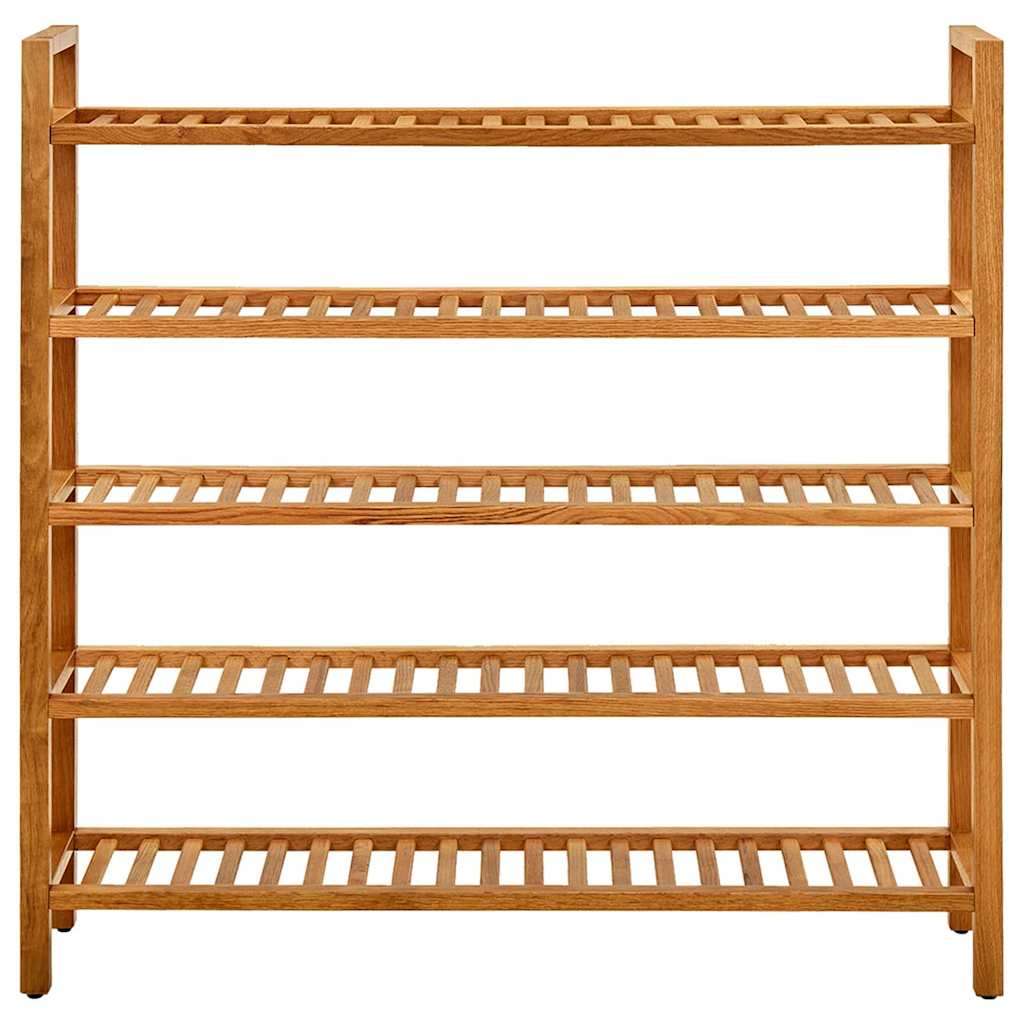 Vidaxxl -Schuhregal mit 5 Regalen 100x27x100 cm Massive Eiche