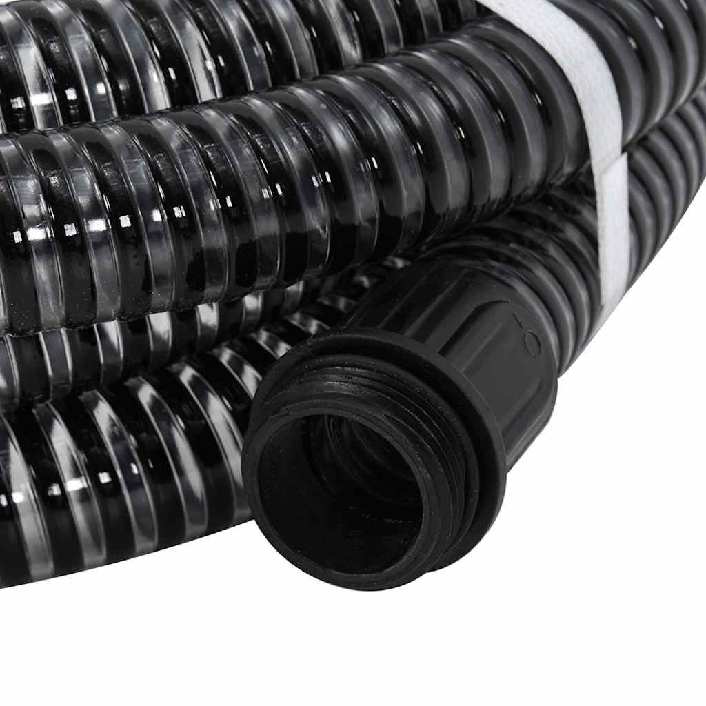 Vidaxl zuigslang met messing koppelingen 1,1'' 4 m pvc zwart
