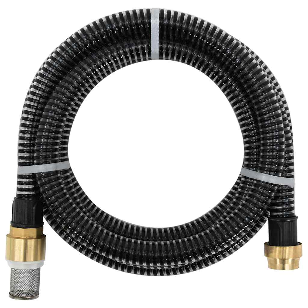 Vidaxl zuigslang met messing koppelingen 1,1'' 10 m pvc zwart
