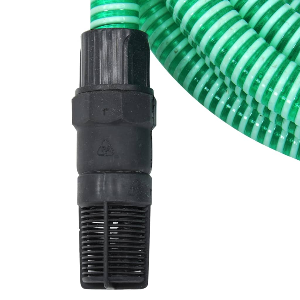 VidaXL Saugschlauch mit PVC-Kupplungen 1,1 Zoll 4 m PVC Grün