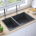 VidaXL Spüle Edelstahl schwarz