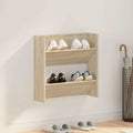 Vidaxl wandschoenenkast 60x18x60 cm spaanplaat sonoma eikenkleurig