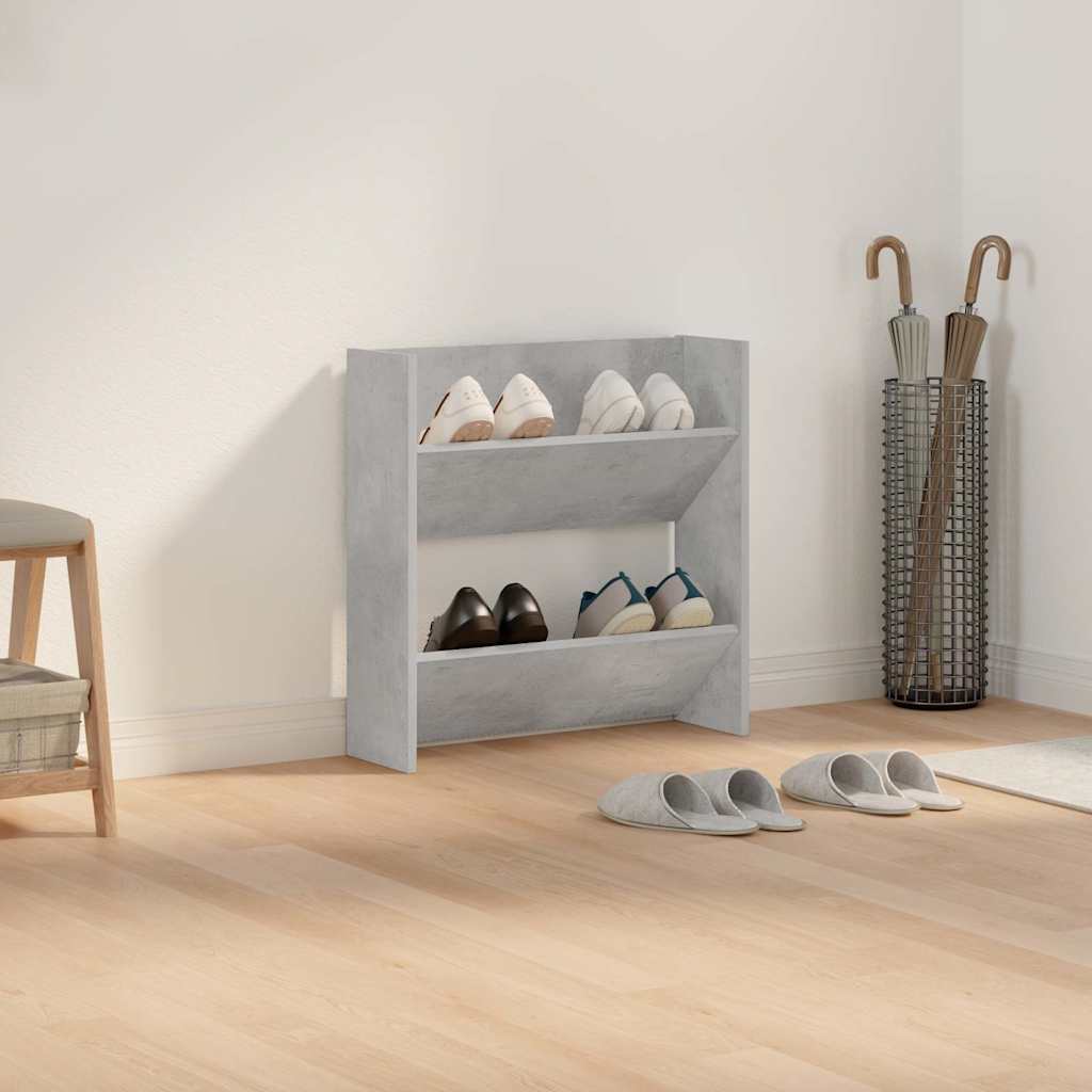 Vidaxl wandschoenenkast 60x18x60 cm spaanplaat betongrijs