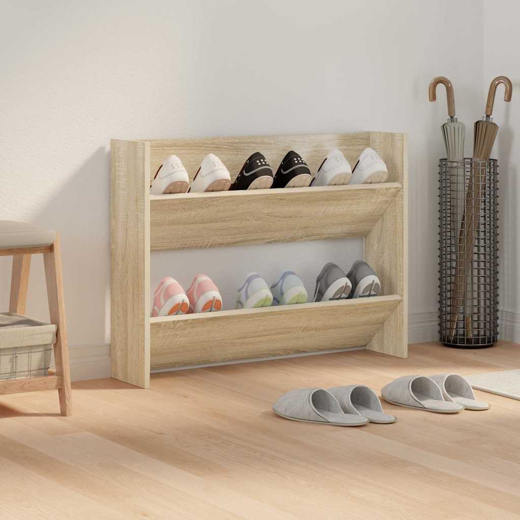 VIDAXL -Wandschuhschrank 80x18x60 cm Propertiertes Holz Sonoma Eiche -Farbig