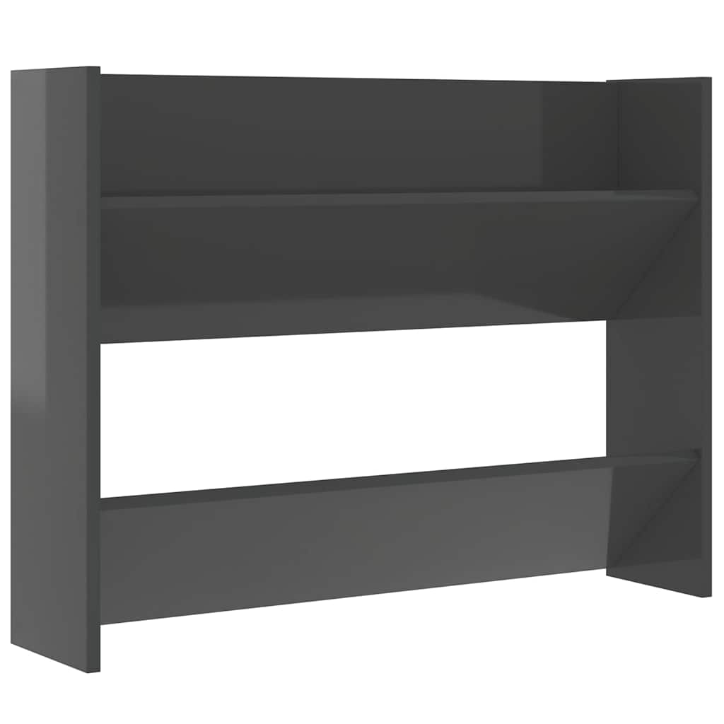 VidaXL Wandschuhschrank 80x18x60 cm sauber geschnittenes Holz Hochglanzgrau