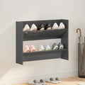 VidaXL Wandschuhschrank 80x18x60 cm sauber geschnittenes Holz Hochglanzgrau