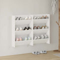 Vidaxl wandschoenenkasten 2 st 60x18x90 cm spaanplaat wit