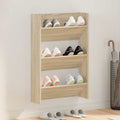 Vidaxl wandschoenenkast 60x18x90 cm spaanplaat sonoma eikenkleurig