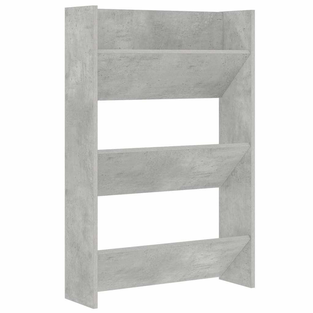 Vidaxl wandschoenenkast 60x18x90 cm spaanplaat betongrijs